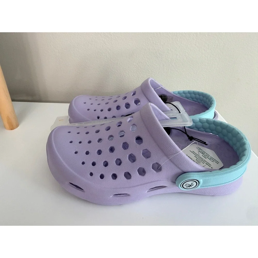 Joybees‎ Active Clog Kids J1 Lilac Sky Blue Slip On Water Shoes NWT